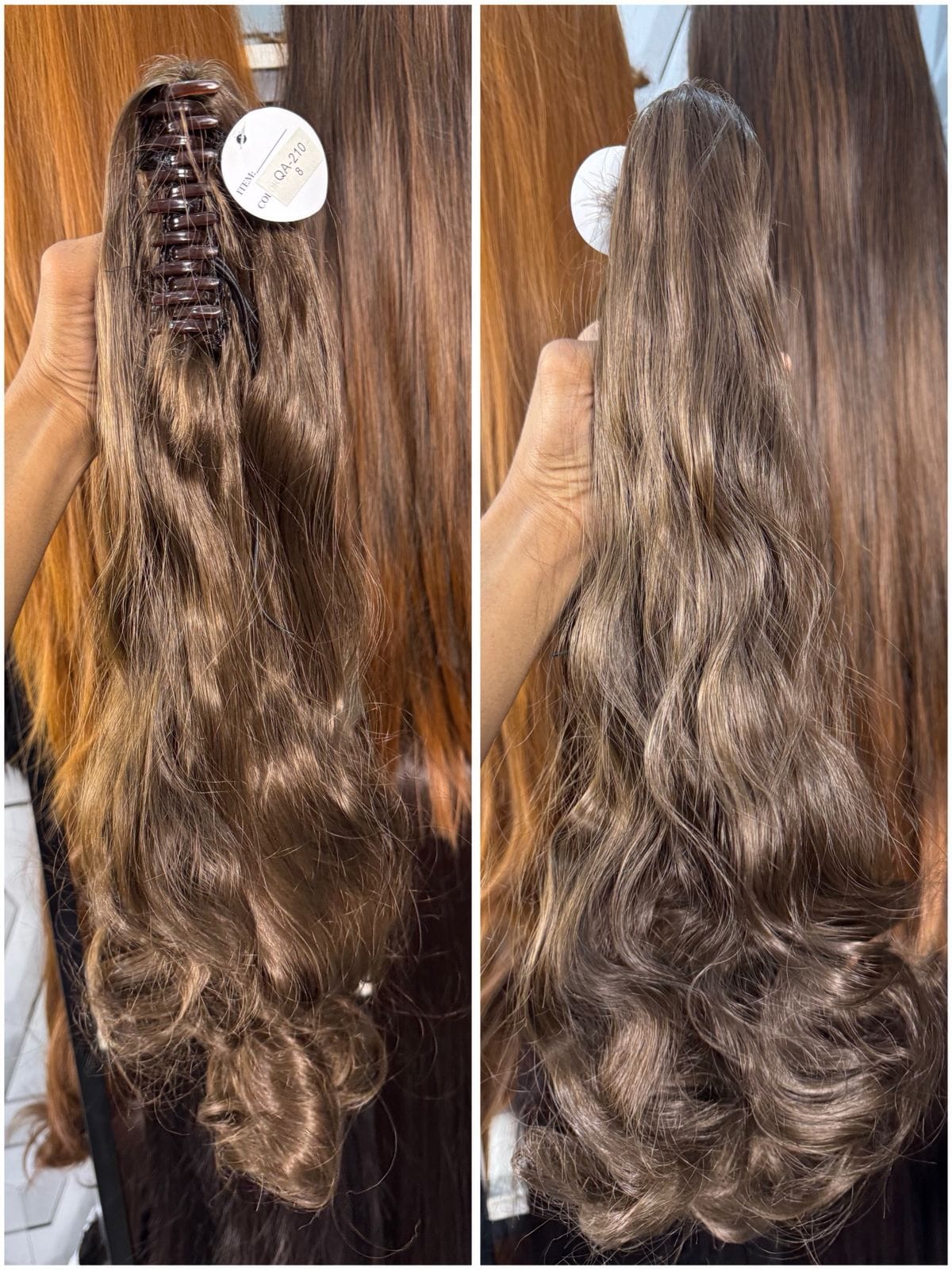 Long Layered Wavy Claw Clip Ponytail