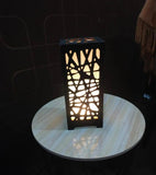 3D Wooden Lamp Black Golden Light Rechargeable Table Lamp