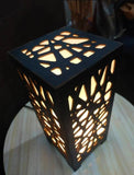 3D Wooden Lamp Black Golden Light Rechargeable Table Lamp
