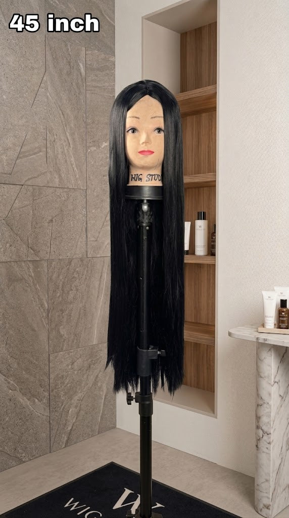 45-Inch Extra Long Jet Black Straight Wig