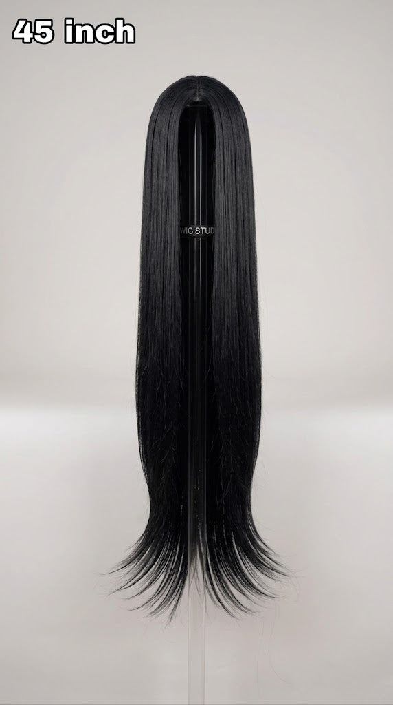 45-Inch Extra Long Jet Black Straight Wig
