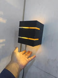 Black Wall Lamp with Golden Accents Light for Home & Office Decor
