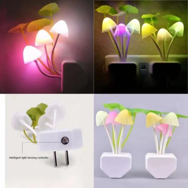 LED Mushroom Night Light 4 Pack Color Changing Sensor Activated Lamp