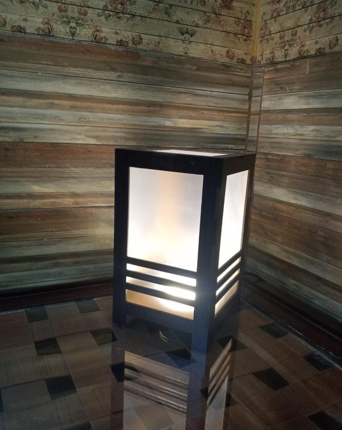 Modern Wooden Table Lamp Black Golden Light Small Rechargeable Lamp