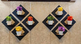 Stylish Black Wooden Wall Shelves Set of 4