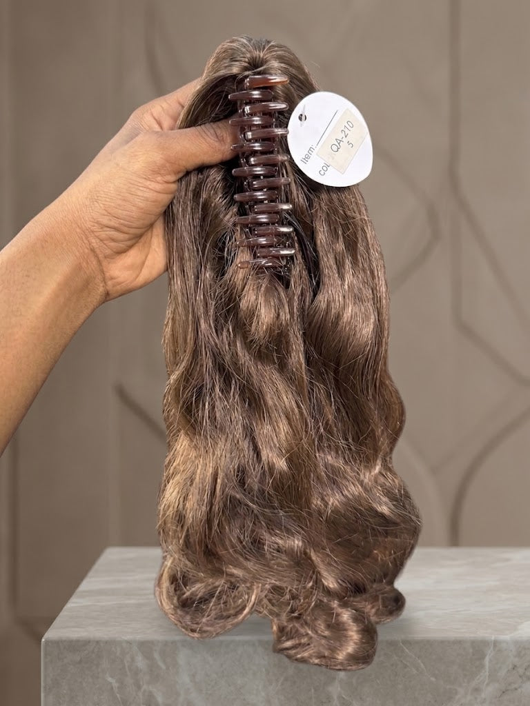 Long Layered Wavy Claw Clip Ponytail