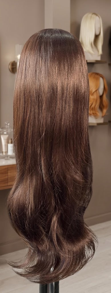 18"-20" Medium Length Brown Straight Wig with Soft