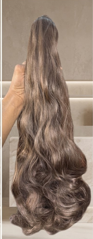 Long Layered Wavy Claw Clip Ponytail
