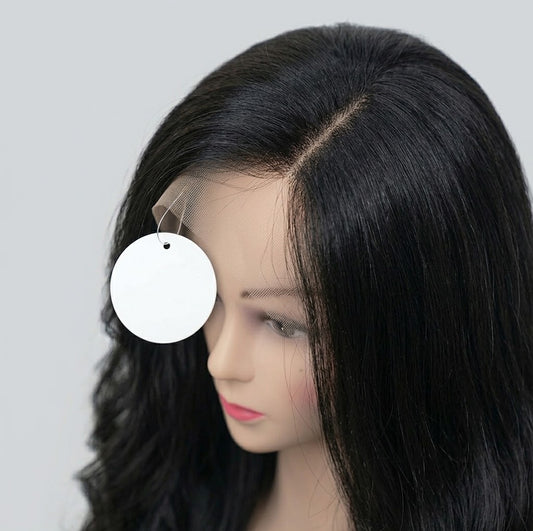 32" Long Natural Wavy Black Synthetic Lace Wig